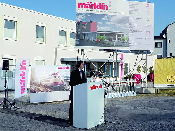 Baubeginn des märklineum am Firmenstammsitz in Göppingen