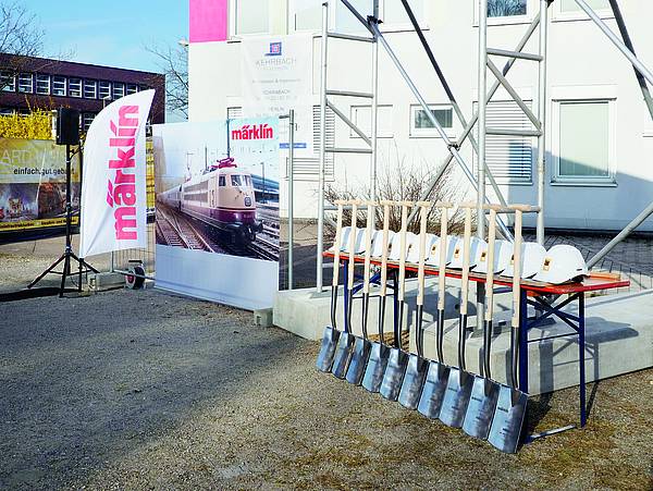 Baubeginn des märklineum am Firmenstammsitz in Göppingen
