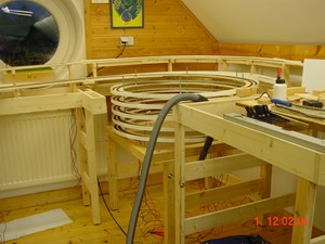 Zweispurige Gleiswendel Westseite in der Bauphase