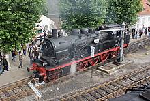An den Museumstagen zu Besuch ist die historische Dampflok Baureihe 78 468 aus Lengerich