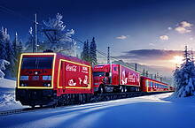 Der Coca-Cola DB Cargo XMAS Zug: Coca-Cola X-Mas Kampagne 2023: "Entdecke den Weihnachtsmann in Dir"