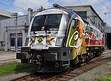 Haydn Lokomotive 1047 504-4 kurz nach dem Rollout aus der Halle bei ÖBB Technische Services Linz am 14.08.2009 (Foto: Harald Herdin)