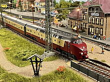 Auf Modellbahn-Messen erhalten Sie Inspiration und Material für Ihren persönlichen Modellbahn-Traum. Hier das Modell eines TEE Dieseltriebzugs auf der Intermodellbau 2023 in Dortmund