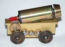 Glockenanker-Motor auf einem H0-Drehgestell
