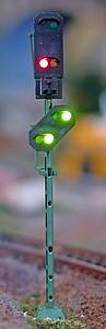Signalbild des Vorsignals "Fahrt erwarten" (Vr1), das Hauptsignal muss dann Hp1 zeigen