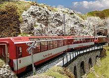 Auf der Faszination Modellbahn Sinsheim 2016 zeigt der Modelleisenbahnclub Jena 49 e.V. auf einer Spur 0m-Anlage die Furka-Oberalp-Bahn (Foto: Messe Sinsheim)