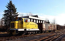 Rangierlok 9 von Henschel Bauart DHG-700 im Einsatz bei der Mülheimer Hafenbahn MVG