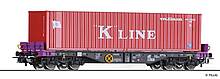 Flachwagen Sgmmns 4505 der ERR (European Rail Rent GmbH) mit Beladung in Nenngröße H0 (Foto: TILLIG)