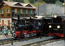Märklin/LGB-Modell des Bahnhofs Oberndorf, ausgestellt 2012 in der Modellbahnanlage in Halle 3